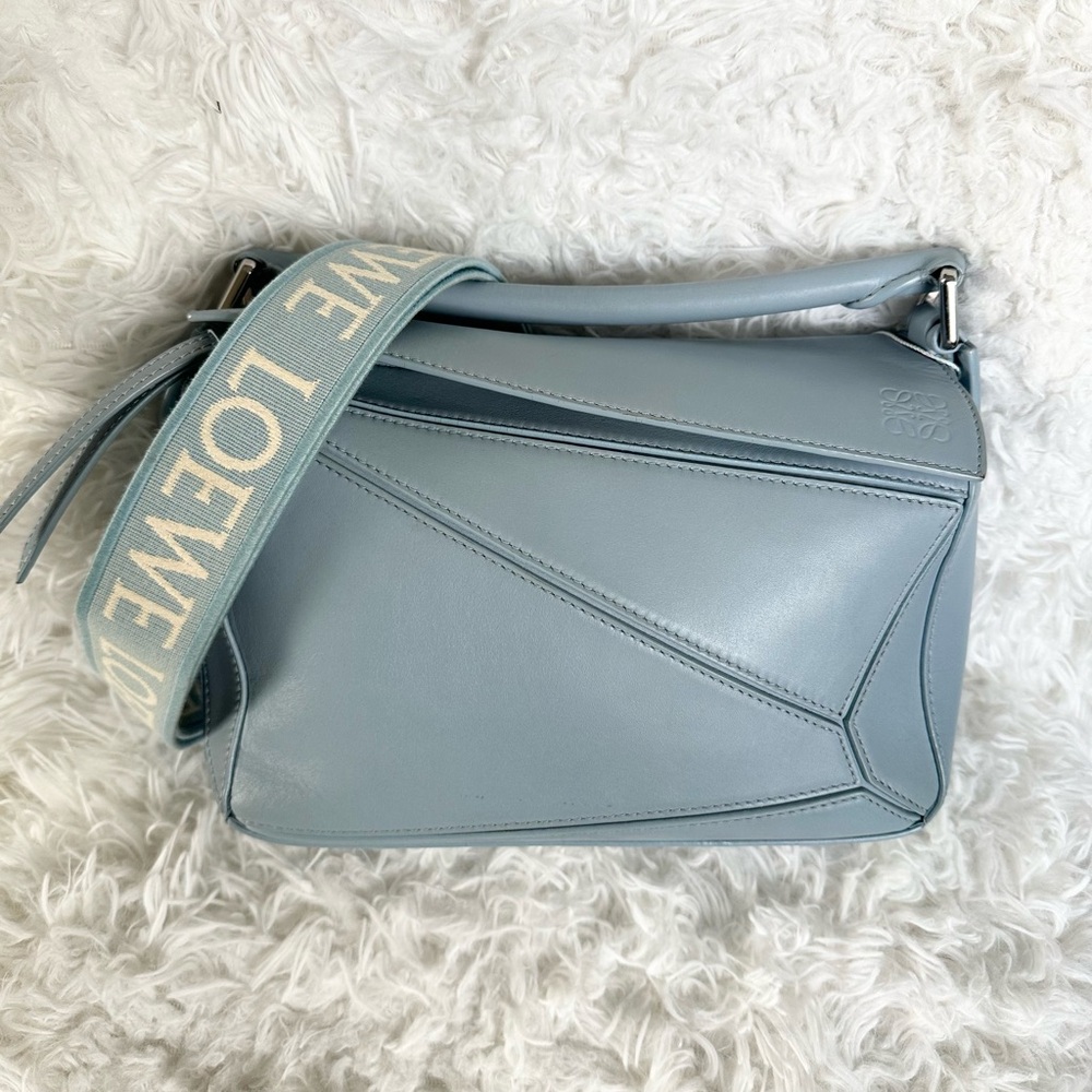 Loewe Puzzle Small Blue Bag